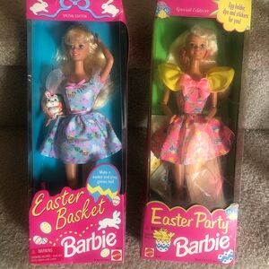 Easter Basket Barbie Doll & Easter Party Barbie Doll Bundle Vintage